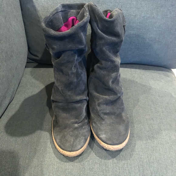 LeMare Slouchy Suede Hidden Wedge Otto Booties - Picture 4 of 9